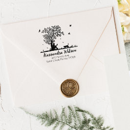 かわいい猫差出人住所 ラバースタンプ