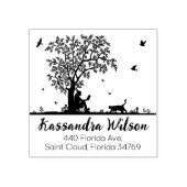 かわいい猫差出人住所 ラバースタンプ (インプリント)