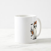 かわいい猫幽霊アイスコーヒーおもしろい幽霊ハロウィーンI コーヒーマグカップ (正面右)