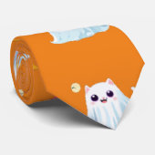 かわいい猫幽霊シートハロウィーンカボチャパーティーギフト ネクタイ (ロール)