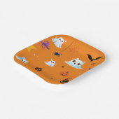 かわいい猫幽霊シートハロウィーンカボチャパーティー ペーパープレート (傾斜あり)