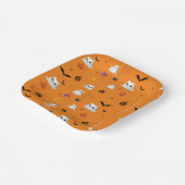 かわいい猫幽霊シートハロウィーンカボチャパーティー ペーパープレート (傾斜あり)