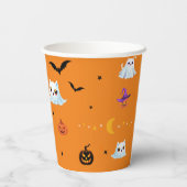 かわいい猫幽霊シートハロウィーンカボチャパーティー 紙コップ (裏面)