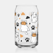 かわいい猫幽霊ハロウィーン ガラス缶 (左)