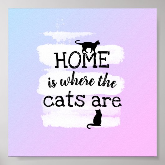 かわいい猫引用文ポスター水彩デザイン ポスター (正面)
