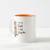 かわいい猫得マグ、私を子猫にしなさい ツートーンマグカップ (正面左)