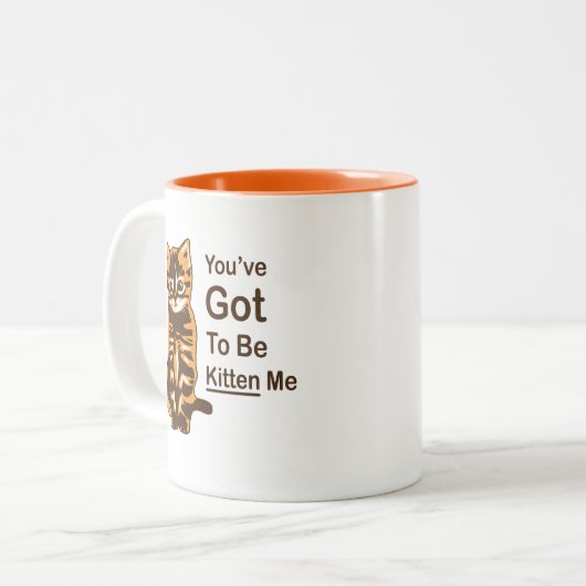 かわいい猫得マグ、私を子猫にしなさい ツートーンマグカップ (正面左)