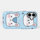 かわいい猫愛のアニメ携帯ケース iPhone 16ケース (裏面横)