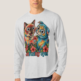 かわいい猫愛好家 シャム猫とカルテュシア猫のチャーム Tシャツ