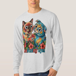 かわいい猫愛好家 シャム猫とカルテュシア猫のチャーム Tシャツ