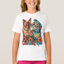 かわいい猫愛好家 シャム猫とカルテュシア猫のチャーム Tシャツ