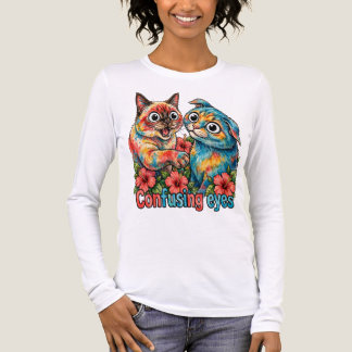 かわいい猫愛好家 シャム猫とカルテュシュのチャーム トライブレンドTシャツ
