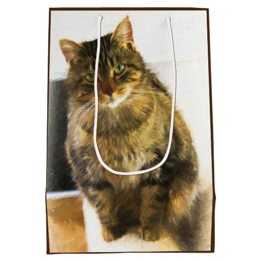 かわいい猫抱き枕 ミディアムペーパーバッグ (裏面)