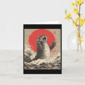 かわいい猫日本の猫おもしろい猫 カード (黄色い花)