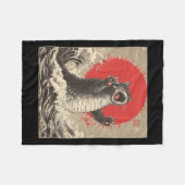 かわいい猫日本の猫おもしろい猫 フリースブランケット (正面(横))