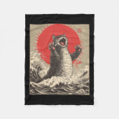 かわいい猫日本の猫おもしろい猫 フリースブランケット (正面)