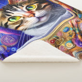 かわいい猫星空のネオン |猫のデザイン シェルパブランケット (3/4)