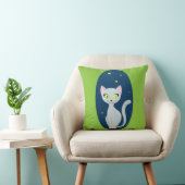 かわいい猫星空マンガピンクグリーン両面 クッション (椅子)