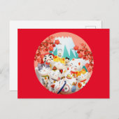 かわいい猫春さくらんぼブロッサムパーティー ポストカード (正面/裏面)