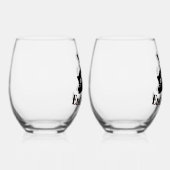 かわいい猫昼寝ファン ステムなしワイングラス (右)