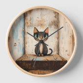 かわいい猫時計 壁時計 (正面)