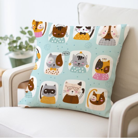 かわいい猫枕おもしろい猫顔 クッション