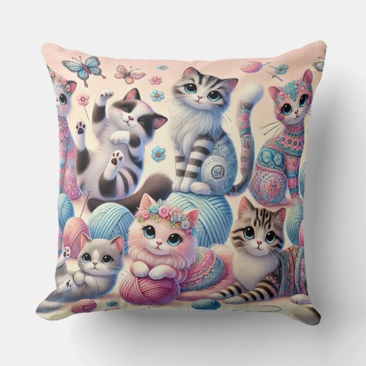かわいい猫枕 クッション (正面)