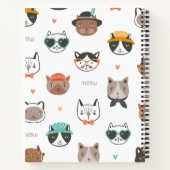 かわいい猫柄の名前ノート ノートブック (裏面)