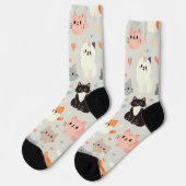 かわいい猫柄の靴下 ソックス (左)
