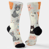 かわいい猫柄の靴下 ソックス (傾斜あり)