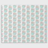 かわいい猫柄ガールズ誕生日 ラッピングペーパー (フラット)