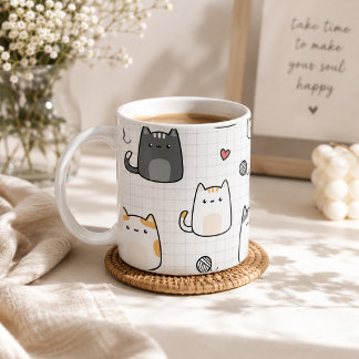 かわいい猫柄コーヒーマグ コーヒーマグカップ