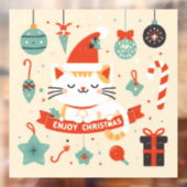 かわいい猫楽しむのクリスマスシーズン ウィンドウサイン (シート2)