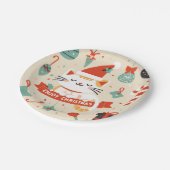 かわいい猫楽しむのクリスマスシーズン ペーパープレート (アングル)