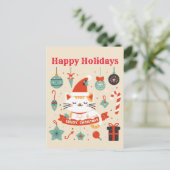 かわいい猫楽しむのクリスマスシーズン ポストカード (スタンド正面)
