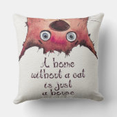 かわいい猫水彩猫たち引用文おもしろい猫 クッション (裏面)
