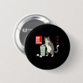 かわいい猫氷NG日本の猫 缶バッジ (正面&裏面)