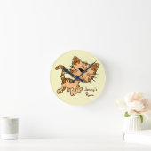 かわいい猫漫画 ラウンド壁時計 (ホーム)