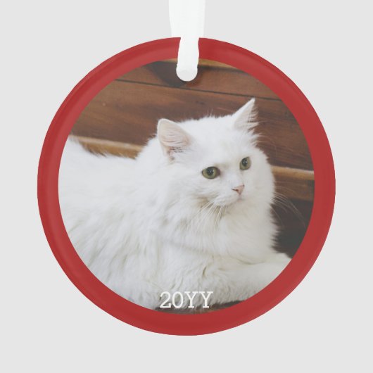 かわいい猫犬ペット写真複数のニックネームおもしろい付き オーナメント (裏面)