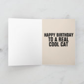 かわいい猫猫アートガールズ誕生日カード カード (内部)