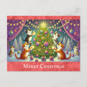 かわいい猫猫メリークリスマス ポストカード (正面)