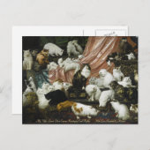 かわいい猫猫ヴィンテージパーソナライズされたファインアート ポストカード (正面/裏面)