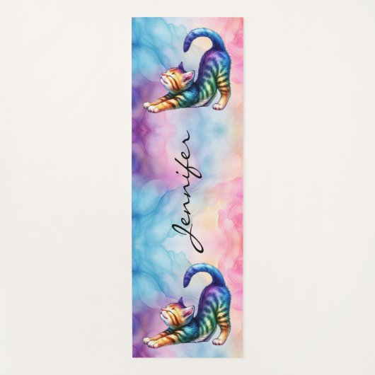 かわいい猫猫好きヨガマット ヨガマット (正面)