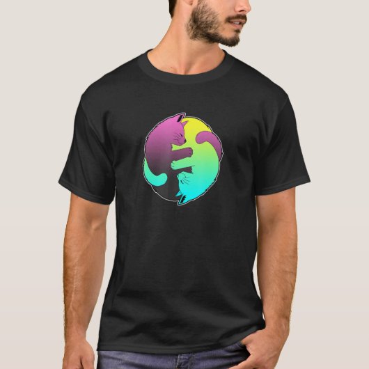 かわいい猫猫英ヤン陰陽4 Tシャツ (正面)