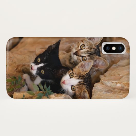 かわいい猫猫顔3匹おもしろいの写真 – Case-Mate iPhoneケース (裏面(横))