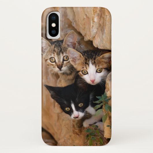 かわいい猫猫顔3匹おもしろいの写真 –  Case-Mate iPhoneケース (裏面)