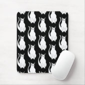 かわいい猫白黒柄の漫画 マウスパッド (マウス)