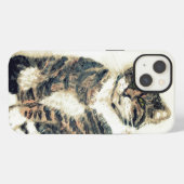 かわいい猫絵画の虎猫 iPhoneケース (裏面横)