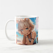 かわいい猫耳娘のカップ マグカップ コーヒーマグカップ (左)