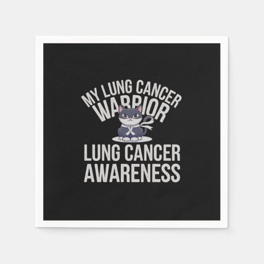 かわいい猫肺がん戦士 – 自分の強さを見せる スタンダードカクテルナプキン (正面)